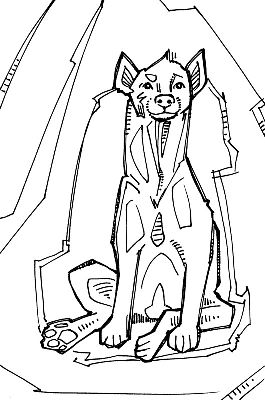 529x800 Spotted Hyena, Coloring Book Page Metal Prints By Gwenn Seemel