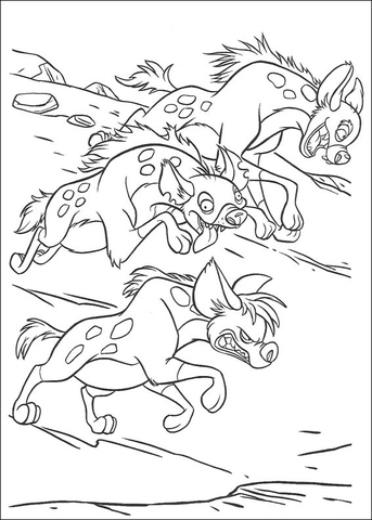 343x480 The Running Spotted Hyenas Coloring Page From The Lion King
