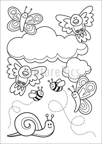 Baby Animals Coloring Book A Spring Scene With Baby Animal 353x500 Baby Animals Coloring Book A Spring Scene With Baby Animal