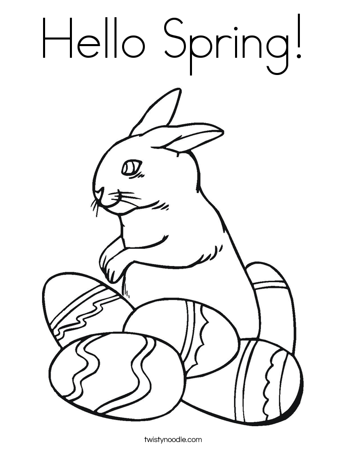 685x886 Hello Spring Coloring Page