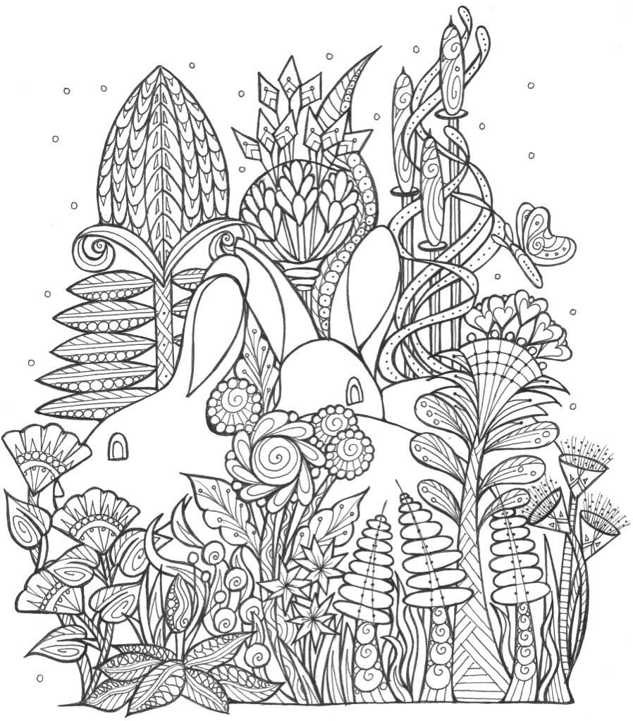 898x1024 Spring Bunny Coloring Page Bunny, Spring And Adult Coloring
