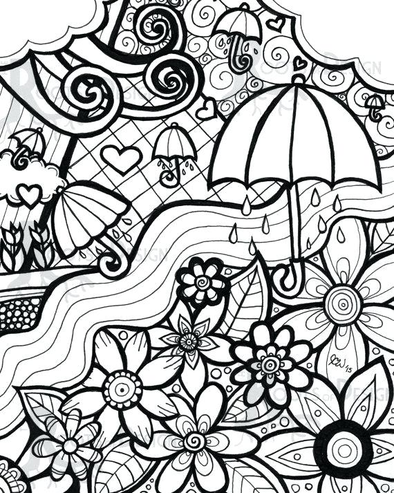 570x713 Spring Coloring Pages For Adults Instant Download Coloring Page