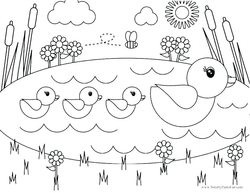 Spring Coloring Pages Spring Season Nature Printable Coloring 863x667 Spring Coloring Pages Spring Season Nature Printable Coloring