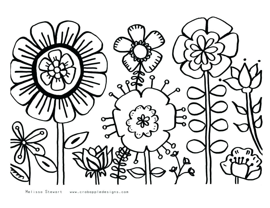 948x731 Spring Flowers Coloring Pages To Print
