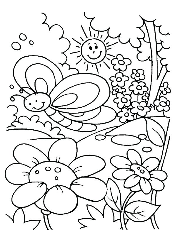 595x842 Free Spring Coloring Pictures Colouring Page Of Spring Images Free
