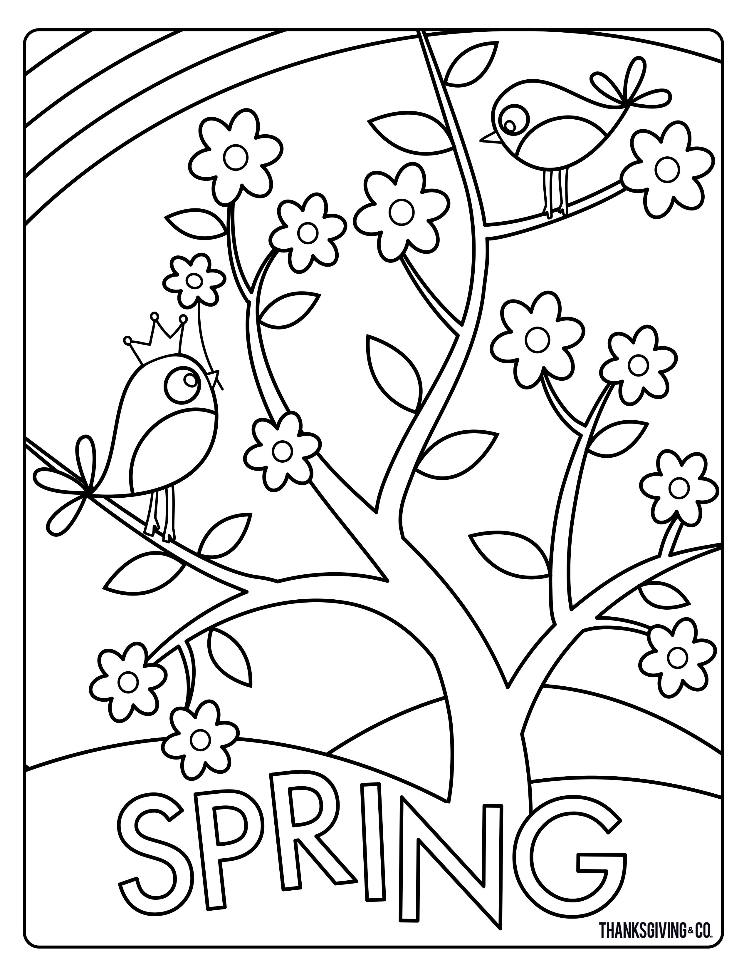 Sweet And Sunny Spring Amp Easter Coloring Pages 2550x3300 Sweet And Sunny Spring Amp Easter Coloring Pages