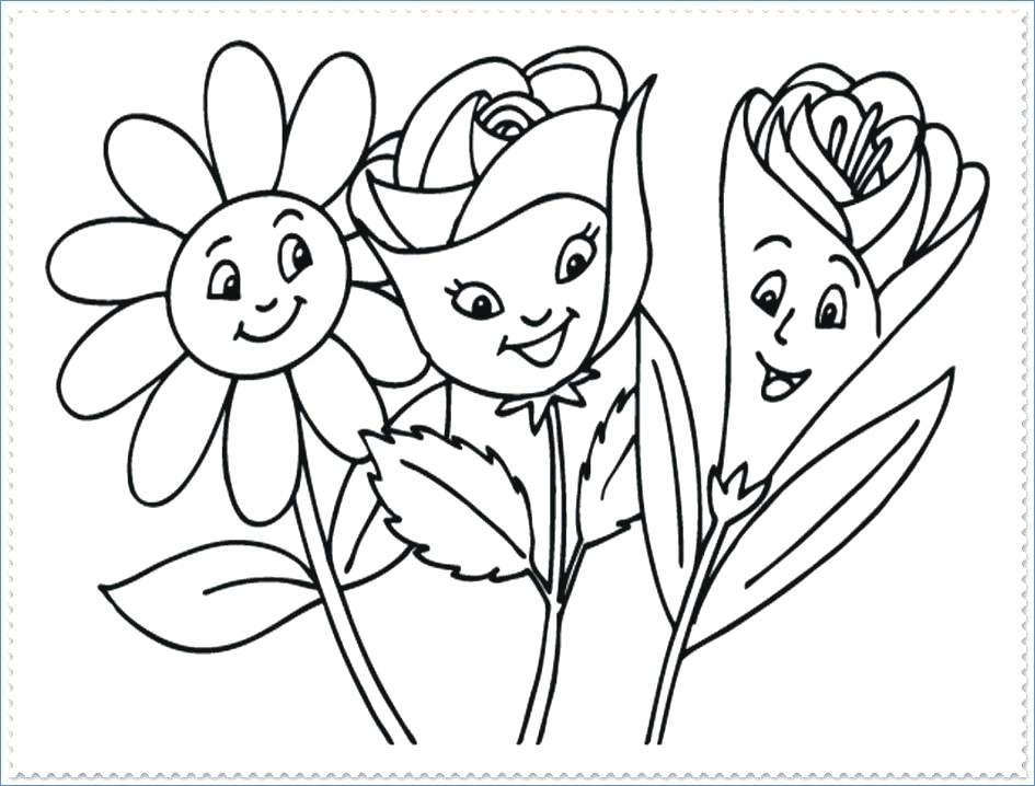 Spring Flowers Coloring Pages Children 945x718 Spring Flowers Coloring Pages Children