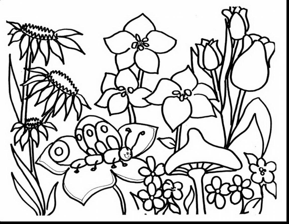 Easter Spring Flowers Coloring Pages 1152x891 Easter Spring Flowers Coloring Pages
