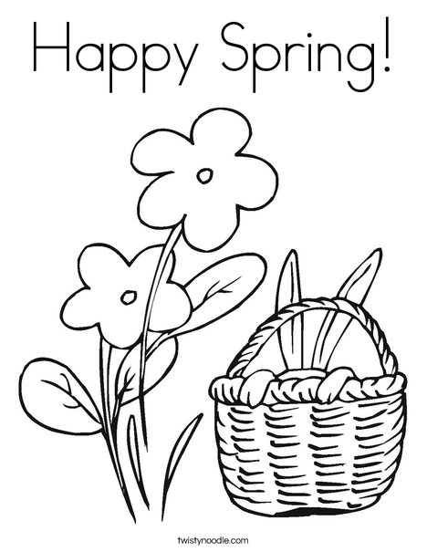 Happy Spring Coloring Page 468x605 Happy Spring Coloring Page
