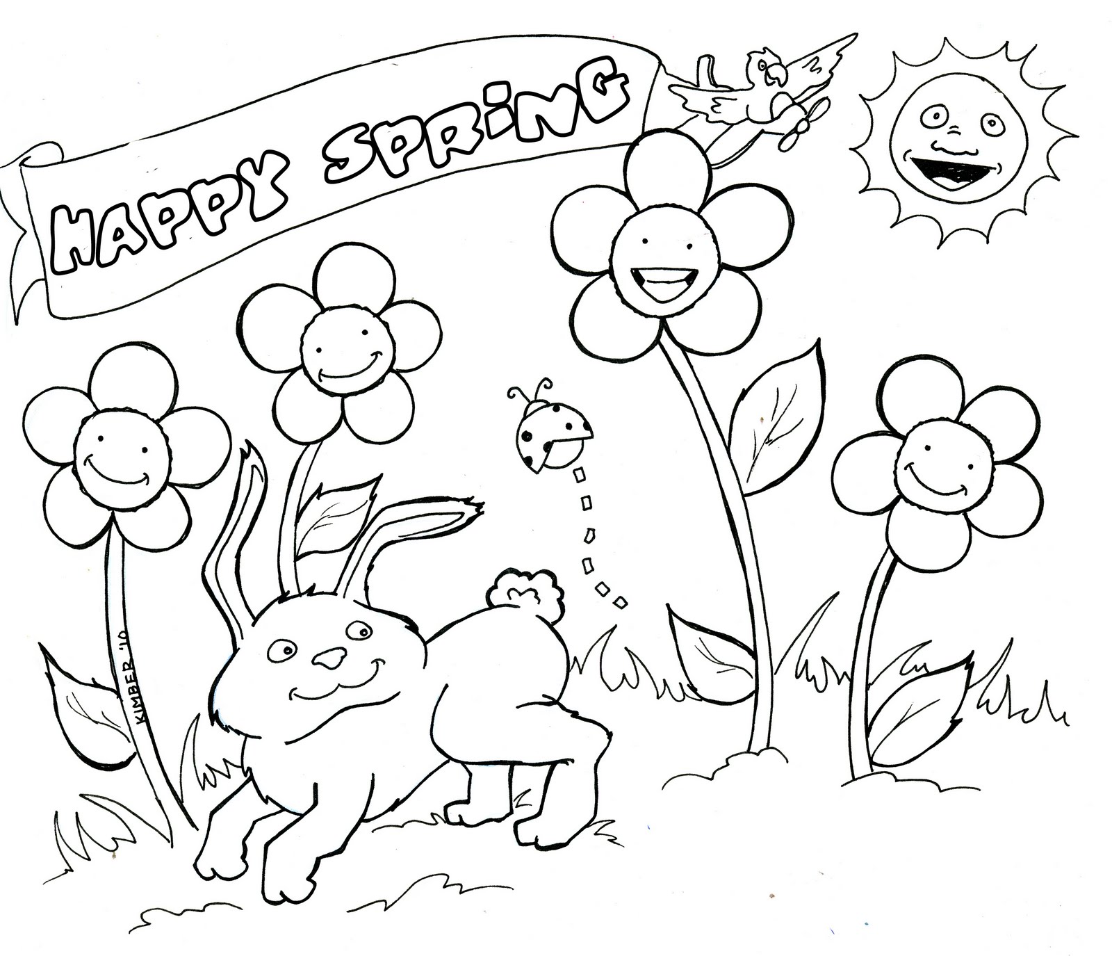 Printable Spring Coloring Pages 1600x1375 Printable Spring Coloring Pages
