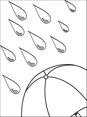 Weather Coloring Pages Raindrops And Umbrella Printable Spring 300x401 Weather Coloring Pages Raindrops And Umbrella Printable Spring