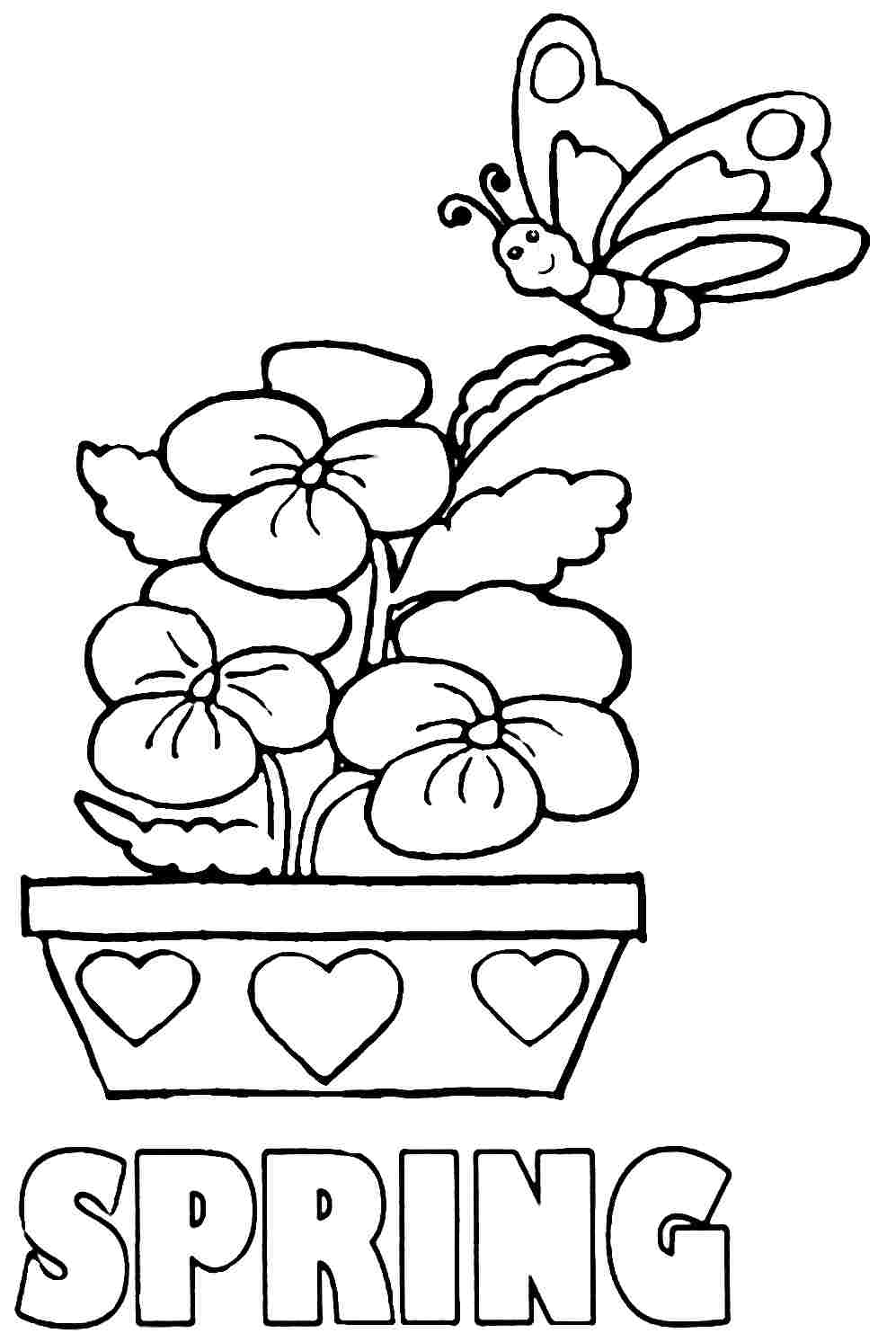977x1493 Spring Coloring Pictures 19510 For Pages Free Printable