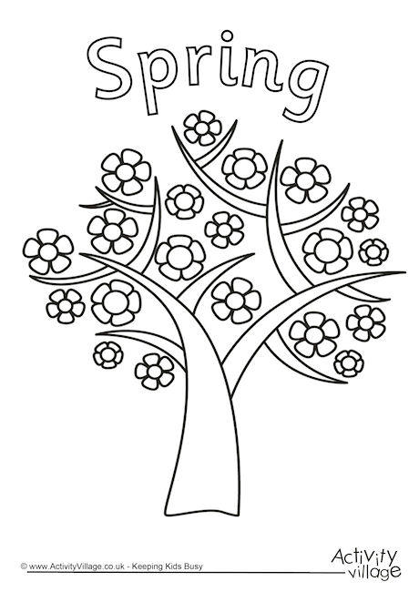 460x650 Spring Tree Coloring Page
