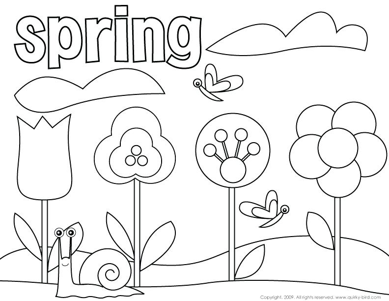 Spring Coloring Pages Free Printable 792x612 Spring Coloring Pages Free Printable