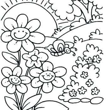 Free Printable Spring Coloring Pages 350x350 Free Printable Spring Coloring Pages