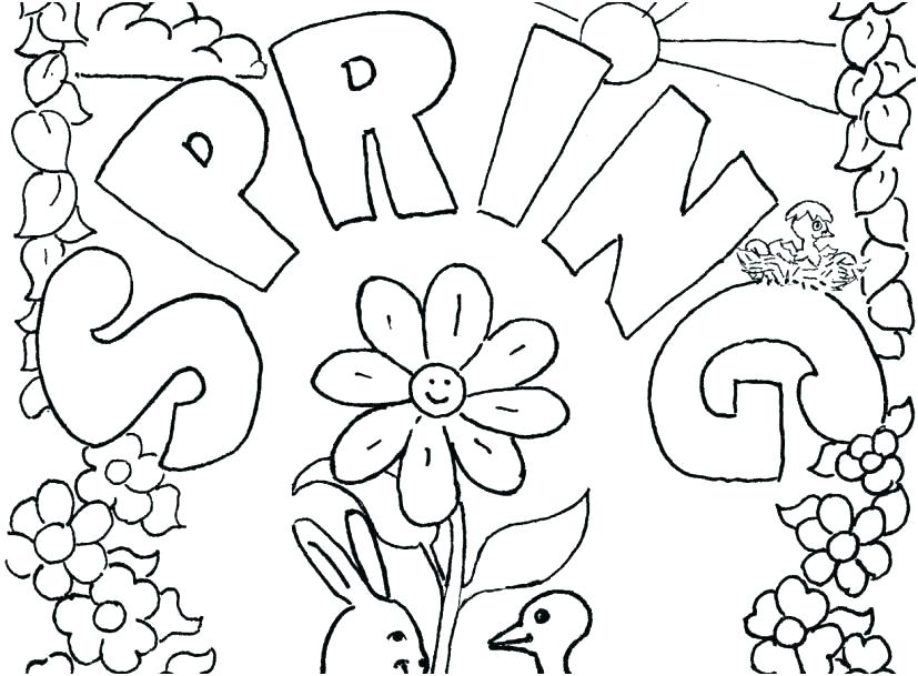 Free Spring Coloring Pages Printable 827x609 Free Spring Coloring Pages Printable