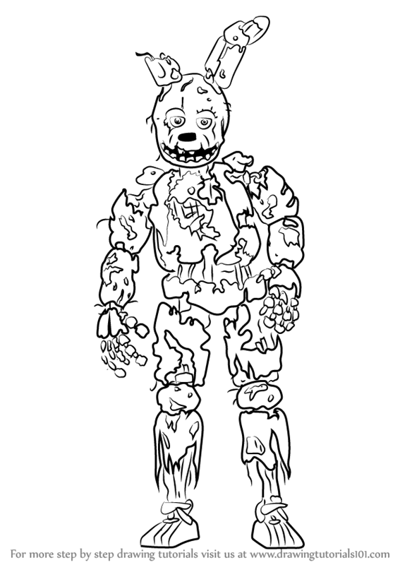 Springtrap Coloring Page 567x800 Springtrap Coloring Page
