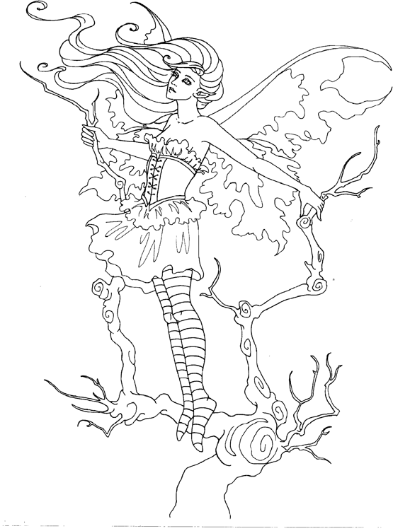 555x751 Amy Brown Coloring Page Fairy Myth Mythical Mystical Legend Elf