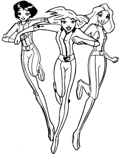 Totally Spies Coloring Pages Online Anime Totally 500x650 Totally Spies Coloring Pages Online Anime Totally