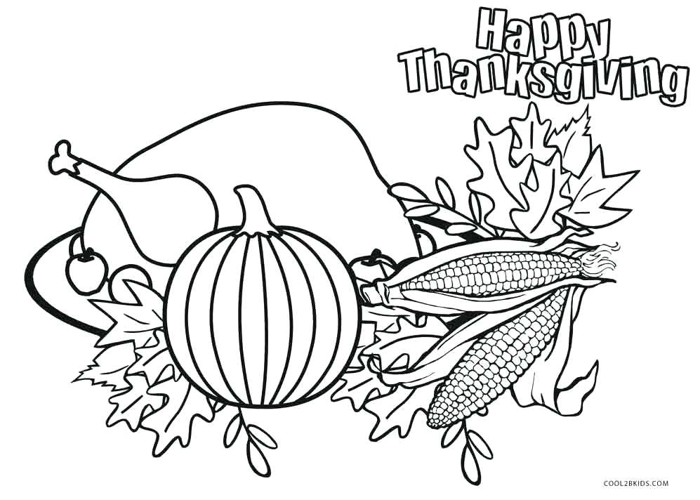 997x712 Free Printable Food Coloring Pages For Kids Thanksgiving Food