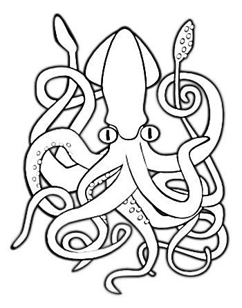 Marine Animal Coloring Pages Squid Coloring Pages To Printable 350x446 Marine Animal Coloring Pages Squid Coloring Pages To Printable