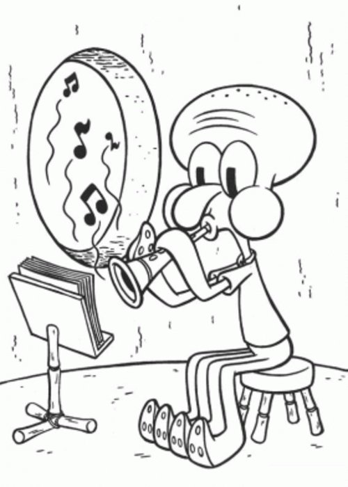 500x700 Squidward Tentacles Coloring Pages Free For Kids Gtgt Disney