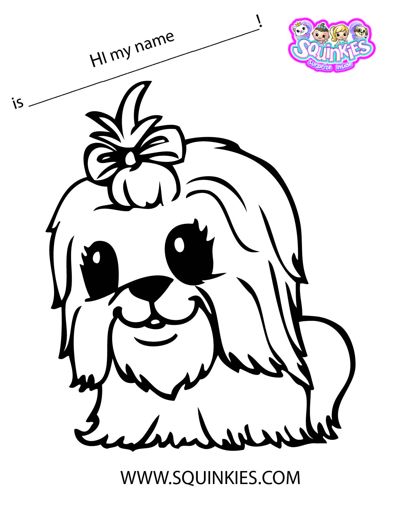 1275x1650 Squinkies Coloring Page! Squinkies Activities Craft