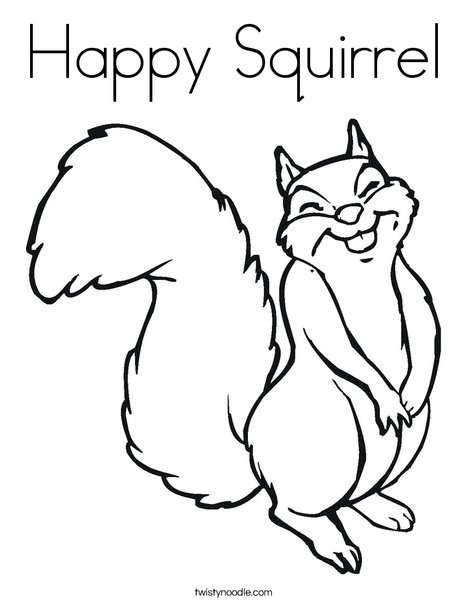 468x605 Happy Squirrel Coloring Page