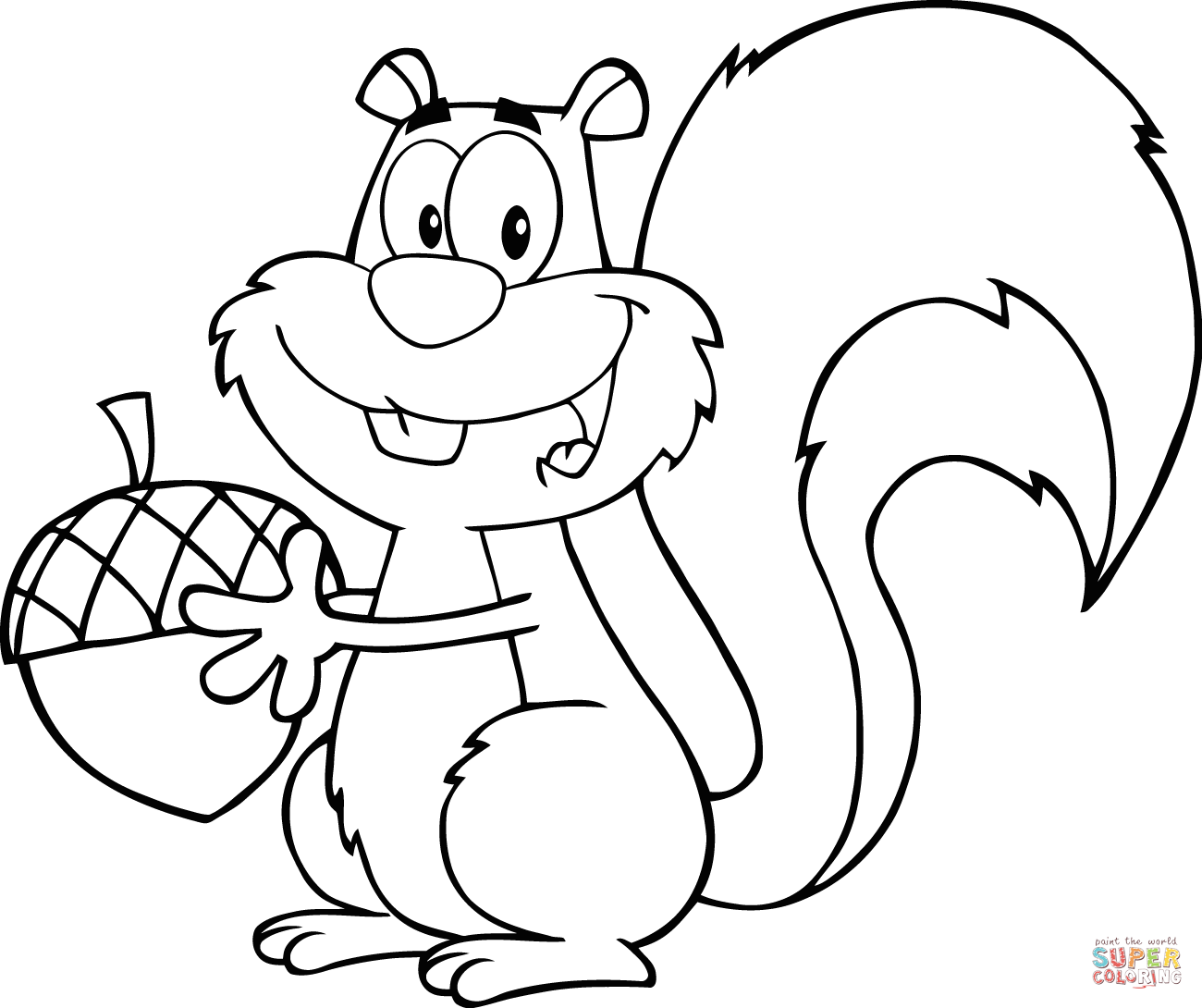 1300x1090 Squirrels Coloring Pages Smiling Squirrel Book Of Animal To Print