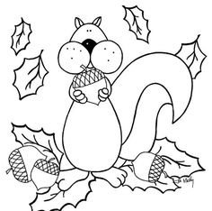 236x234 Autumn Squirrel Coloring Page Party And Lesson Planning