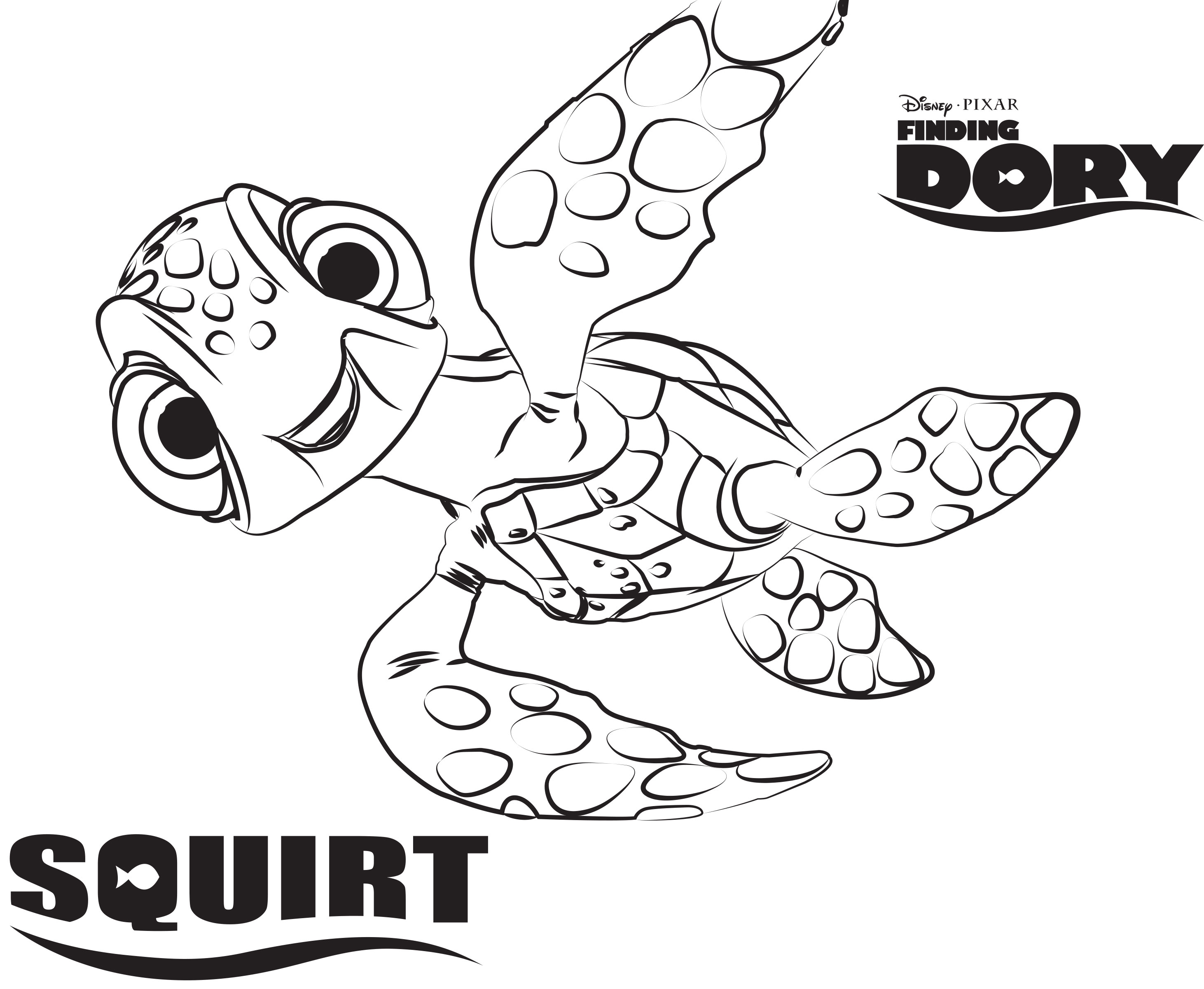 2923x2401 Awesome Disney Coloring Pages Squirt Gallery Printable Coloring