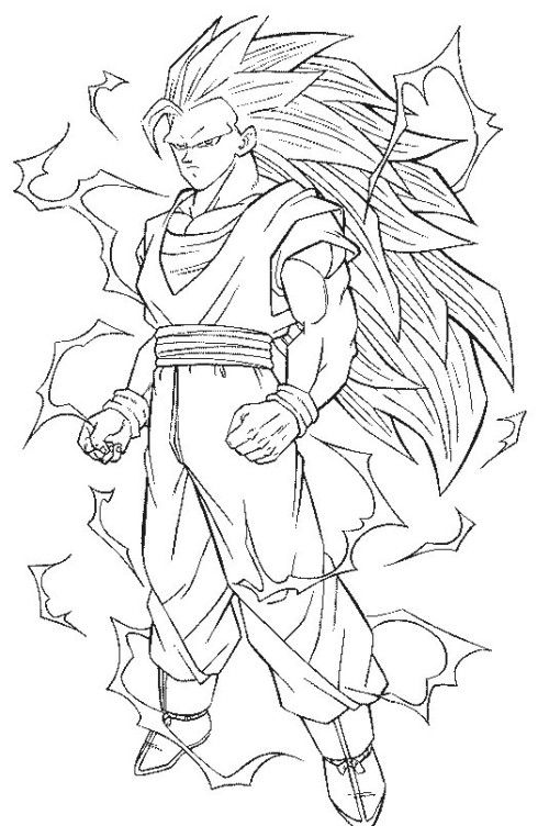 Dragon Ball Z Coloring Pages Goku Super Saiyan Coloring Pages 500x752 Dragon Ball Z Coloring Pages Goku Super Saiyan Coloring Pages