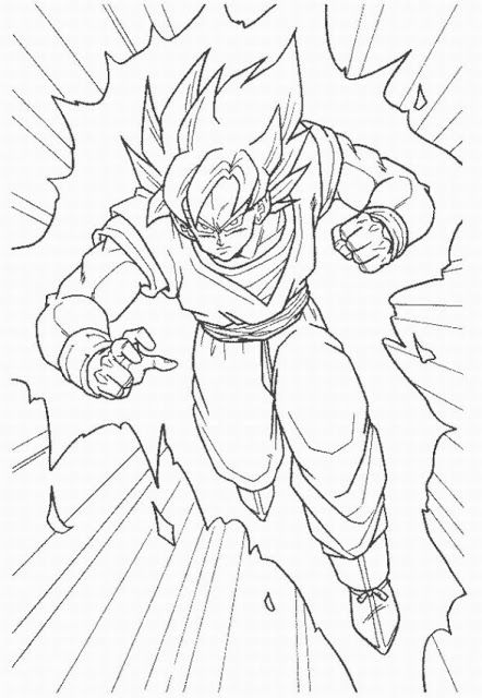 50 Best Super Saiyan Goku Coloring Pages Images 442x640 50 Best Super Saiyan Goku Coloring Pages Images