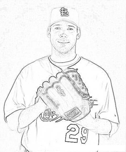 530x635 Chris Carpenter Coloring Page Dibujo De Pelotero De St. Louis