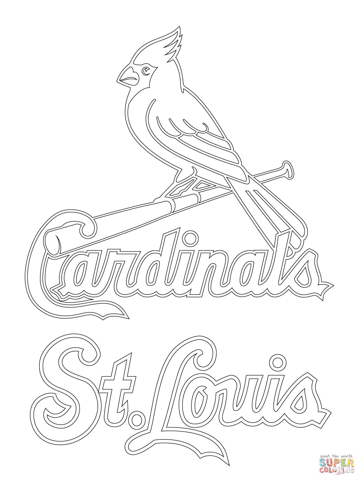 1200x1600 St. Louis Cardinals Logo Coloring Page Diy
