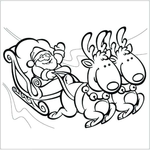 600x602 Coloring Pages Xmas Sleigh Ng Page Free Ng Pages Sleigh On