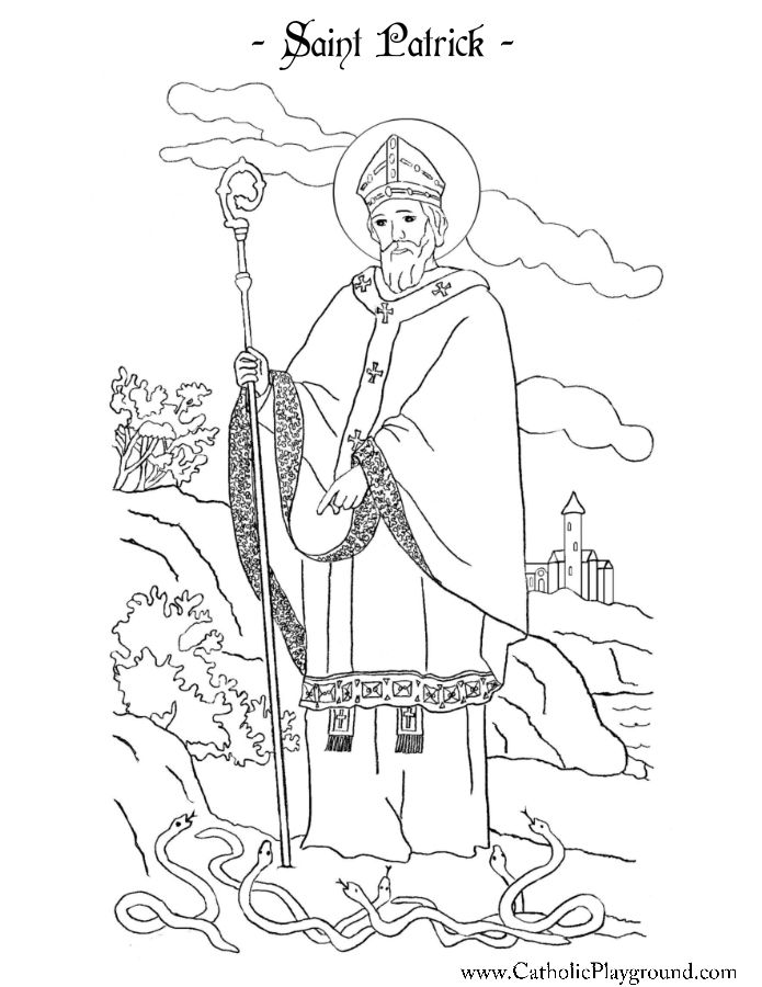 695x900 Saint Patrick Coloring Page Catholic Playground St Patrick'S