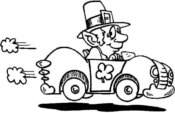 600x388 St Patrick's Day Car Driving Coloring Pages Best Place To Color