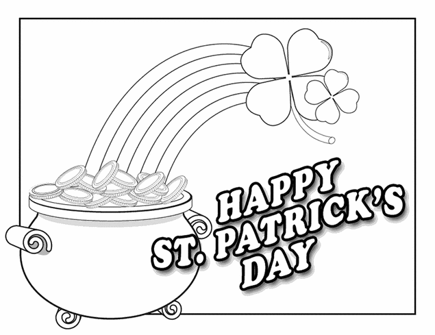 Happy St Patrick's Day Coloring Page Amp Coloring Book 635x489 Happy St Patrick's Day Coloring Page Amp Coloring Book