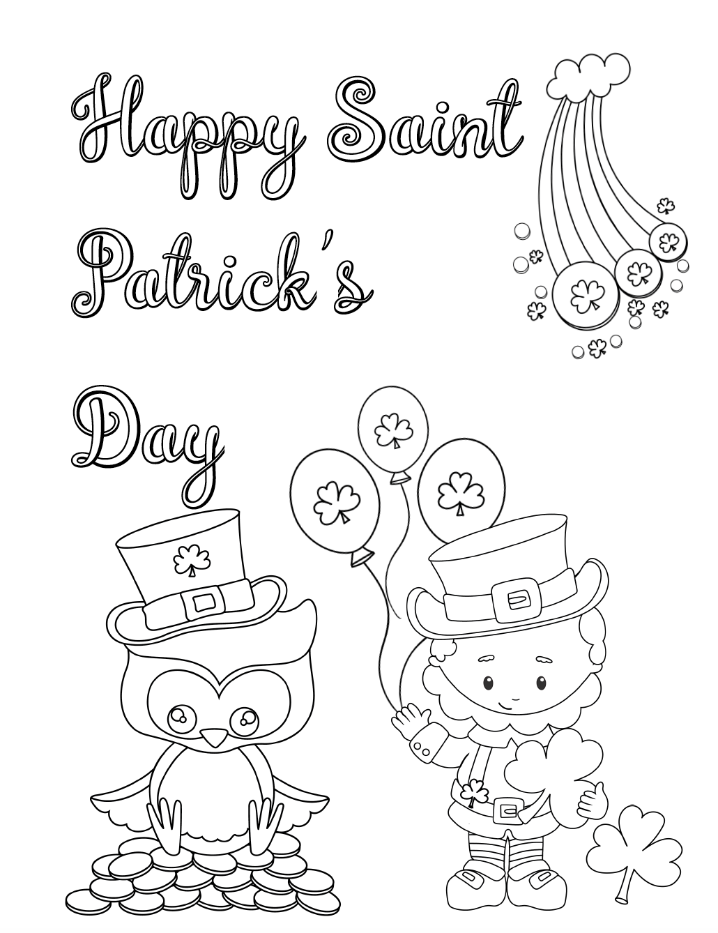 1030x1338 Free Printable St. Patrick's Day Coloring Pages 4 Designs!