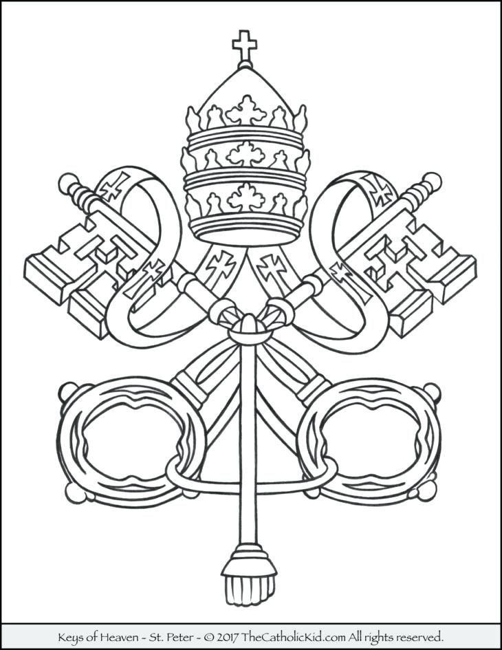 730x945 Catholic Color Pages Keys Of The Kingdom Of Heaven Coloring Page