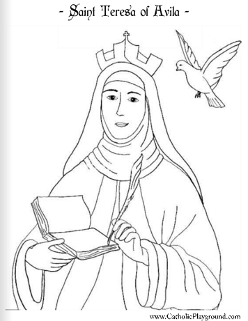 Saint Teresa Of Avila Coloring Page October 15th Catholic 356x461 Saint Teresa Of Avila Coloring Page October 15th Catholic