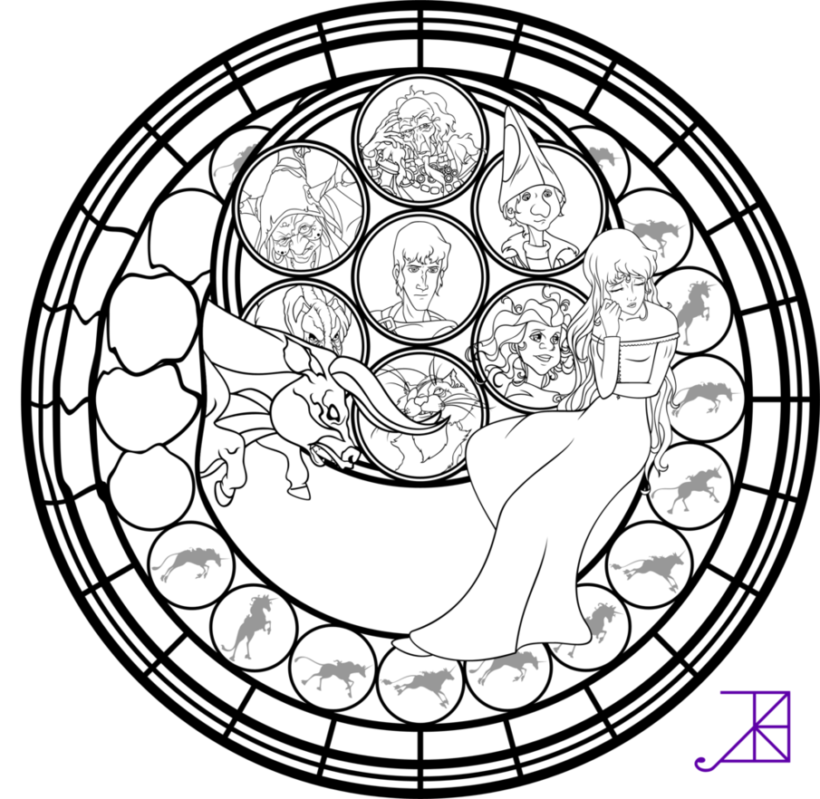 905x882 Amalthea Stained Glass Coloring Page By Akili Amethyst