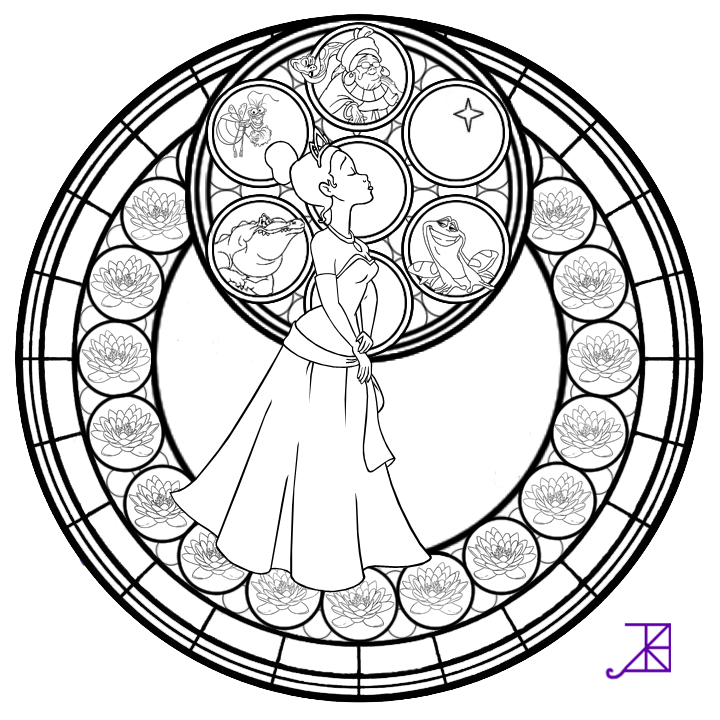 720x720 Tiana Stained Glass Line Art By Akili Amethyst