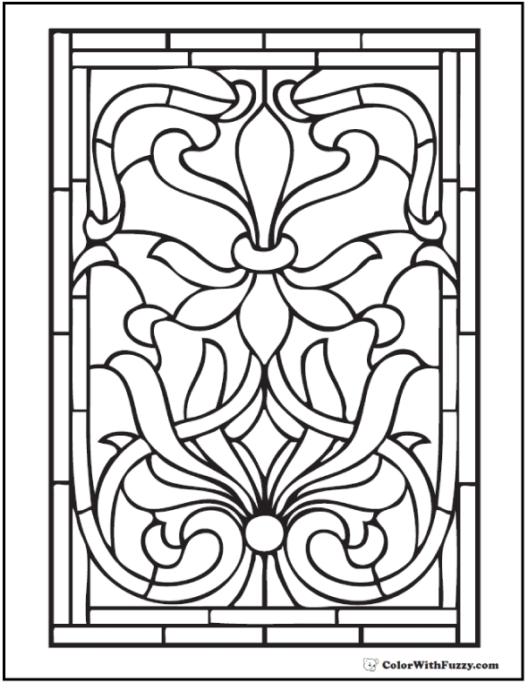 590x762 Stained Glass Coloring Pages Adults Free Coloring Pages