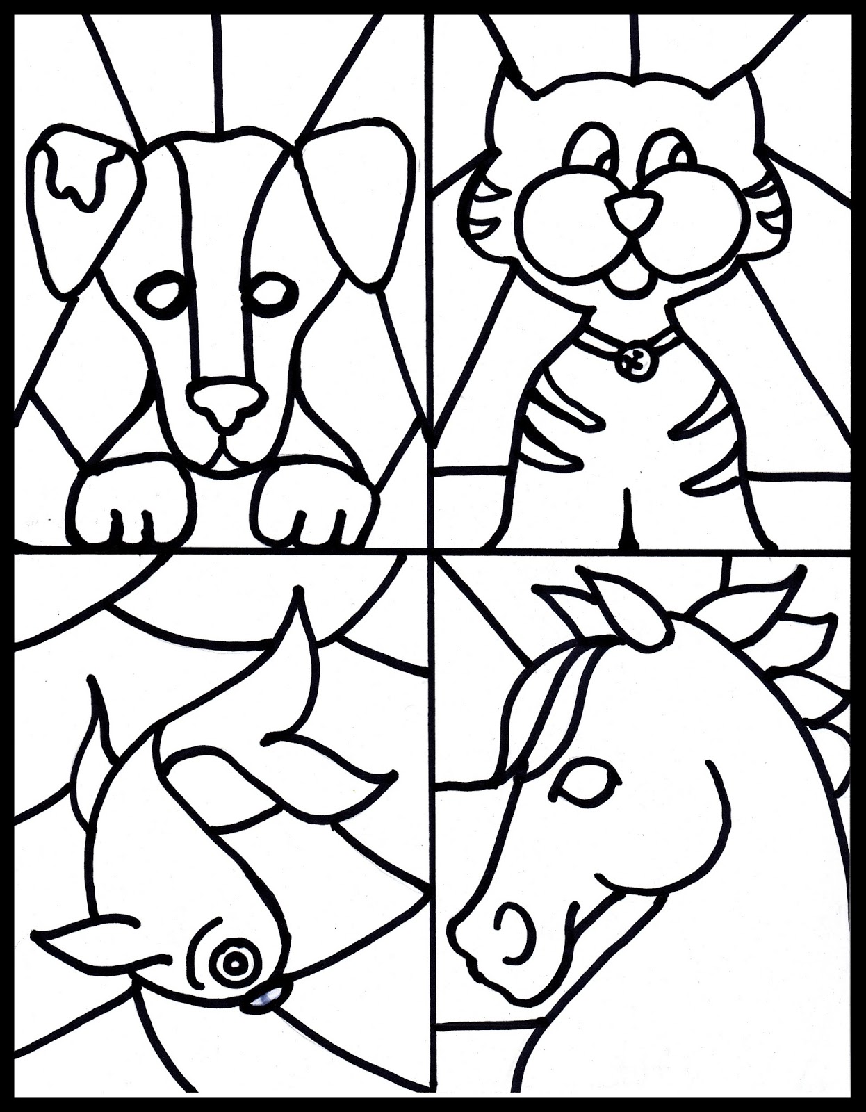 Make It Easy Crafts Kid's Craft Stained Glass Free Pet Printable 1246x1600 Make It Easy Crafts Kid's Craft Stained Glass Free Pet Printable