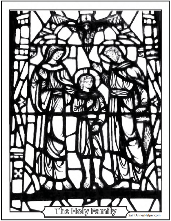Holy Family Coloring Page Jesus, Mary, And Joseph 590x762 Holy Family Coloring Page Jesus, Mary, And Joseph
