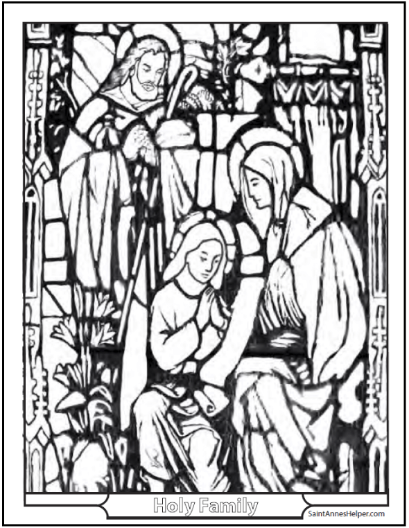 Holy Family Coloring Pages 590x762 Holy Family Coloring Pages