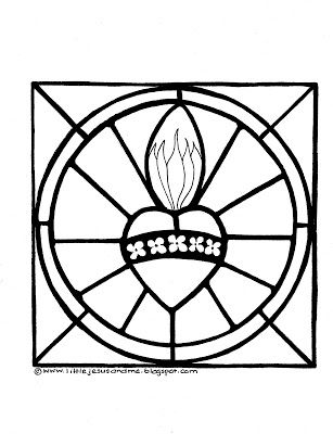 Two Coloring Pages Sacred Heart Of Jesus And The Immaculate Heart 307x400 Two Coloring Pages Sacred Heart Of Jesus And The Immaculate Heart