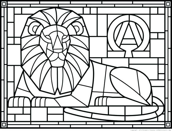 Stained Glass Coloring Pages 580x440 Stained Glass Coloring Pages